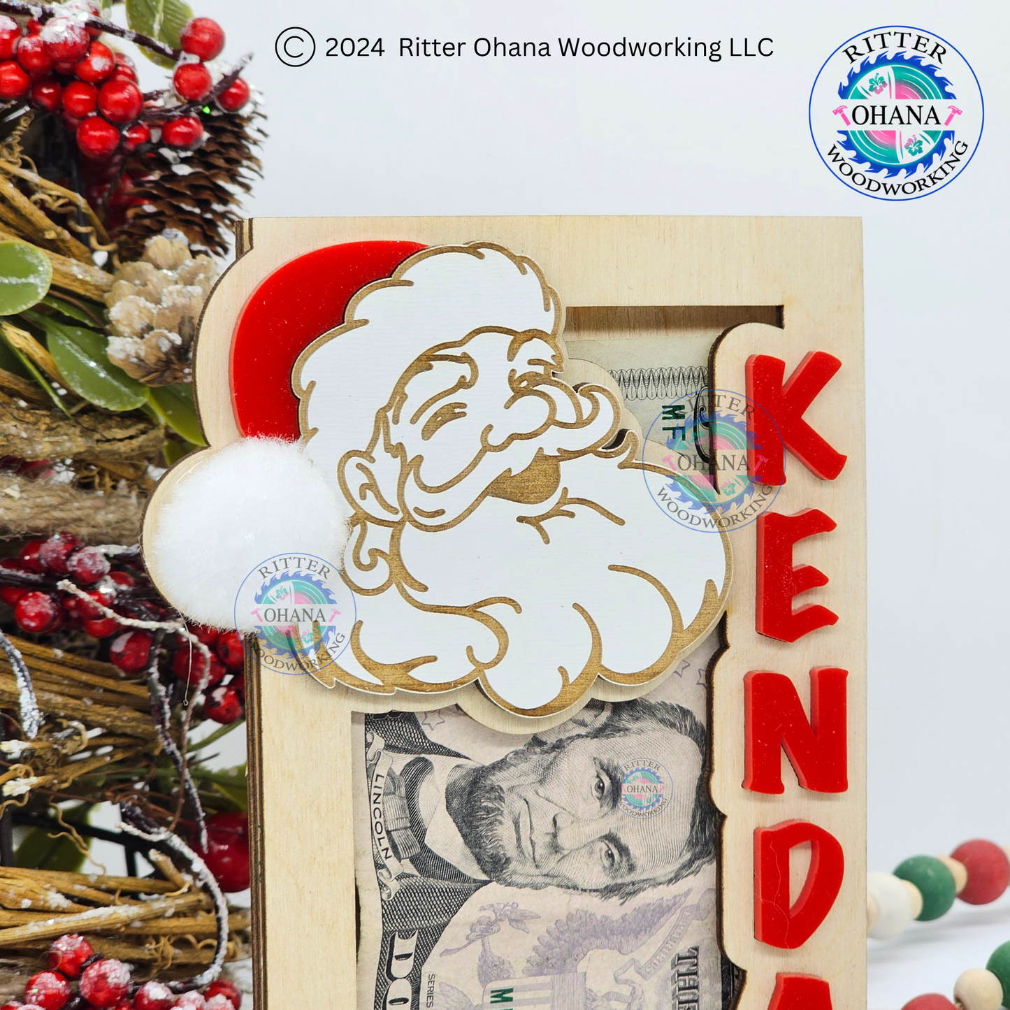 Christmas Santa Money Holder (upright)