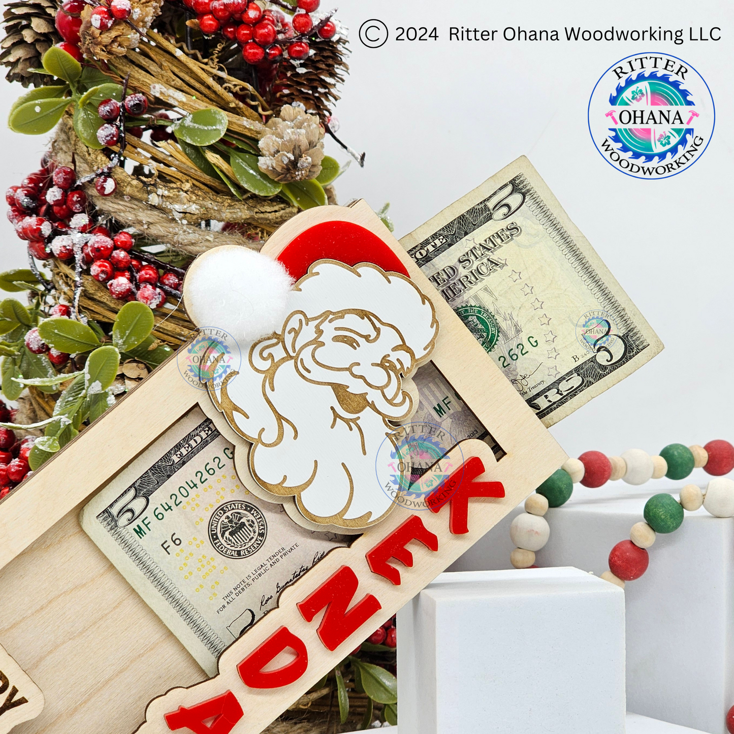 Christmas Santa Money Holder (upright)
