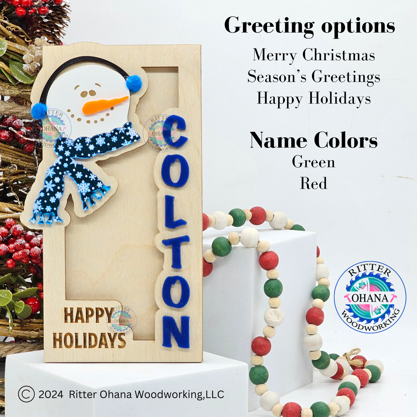 Christmas Snowman Money Holder (upright)