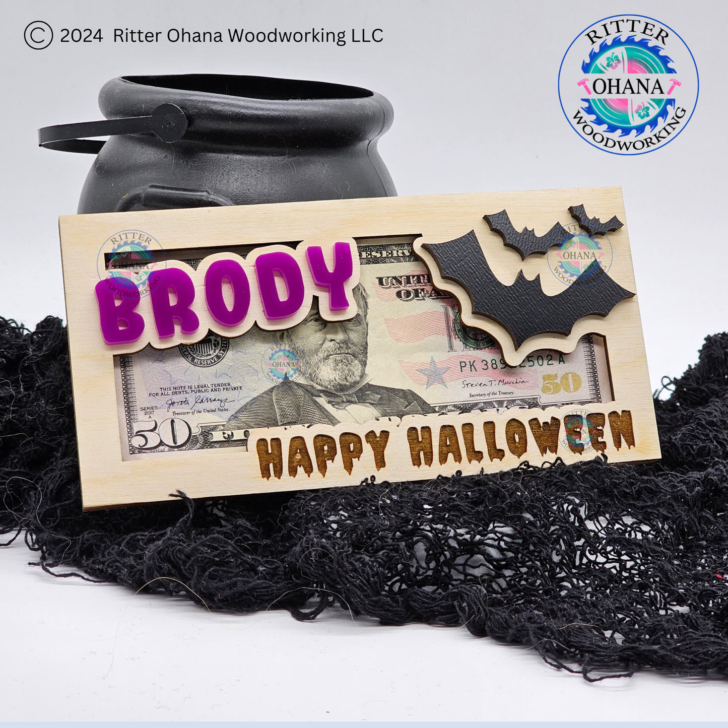 Halloween Bat Money Holder