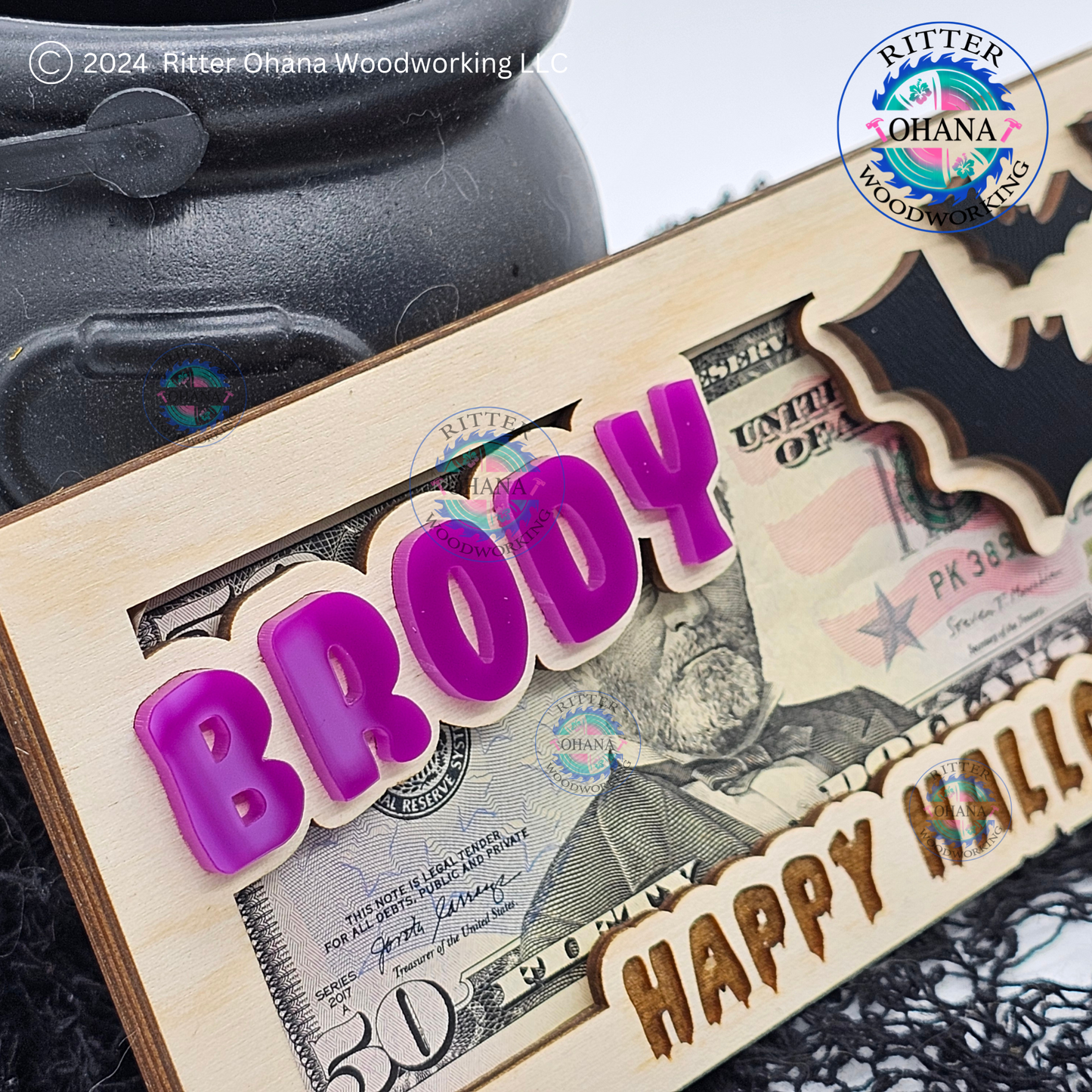 Halloween Bat Money Holder
