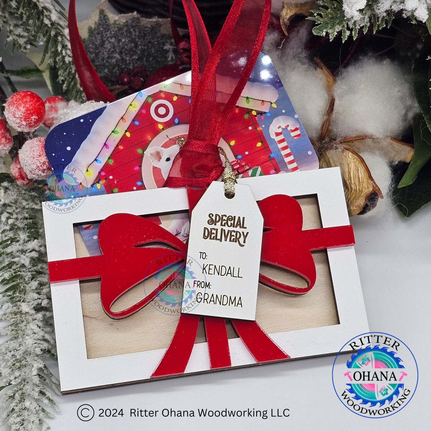 Christmas Bow Gift Card Holder