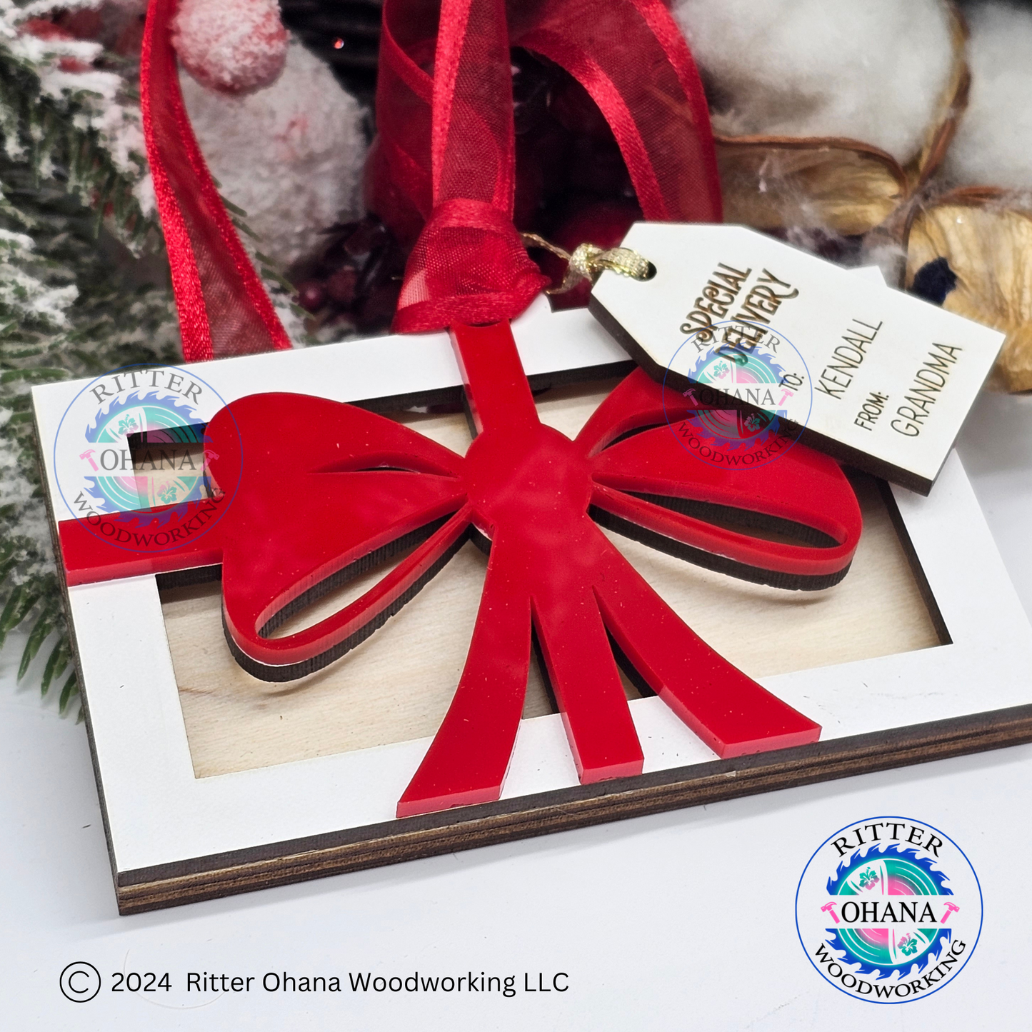 Christmas Bow Gift Card Holder