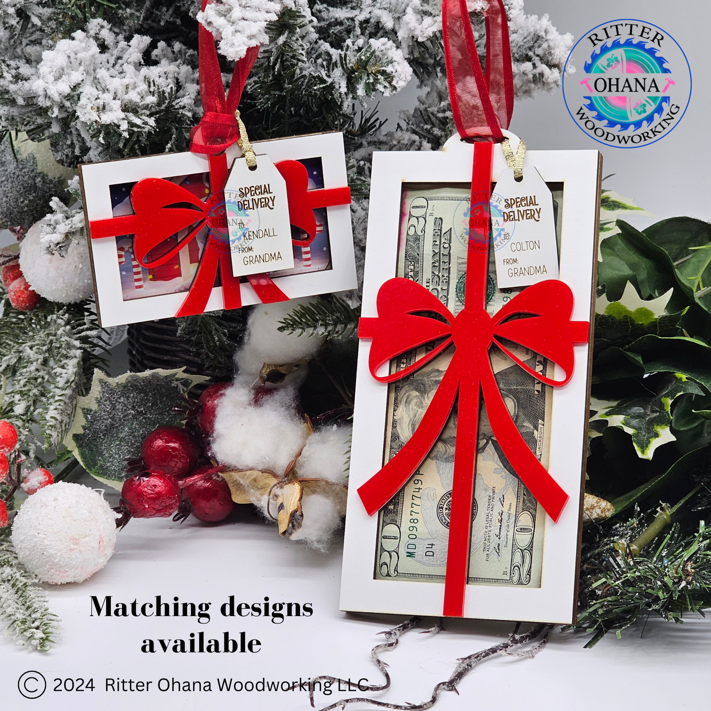 Christmas Bow Gift Card Holder