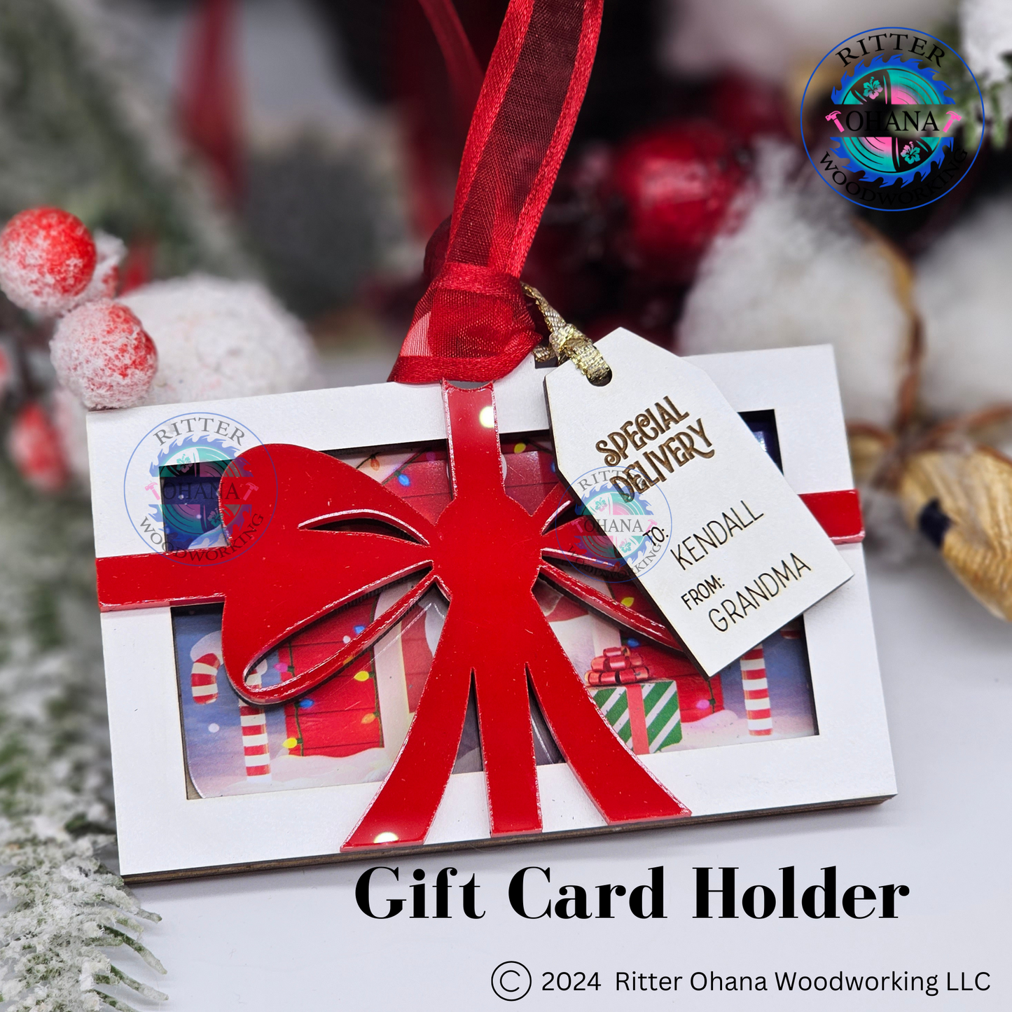 Christmas Bow Gift Card Holder