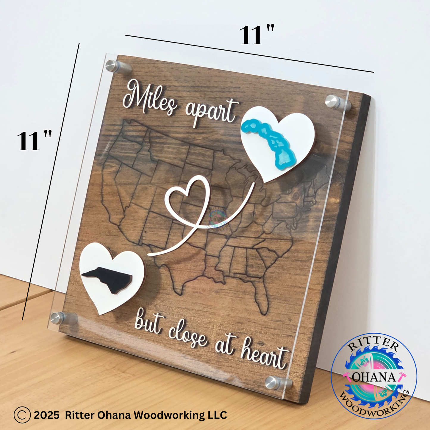 Miles Apart but Close at Heart Sign