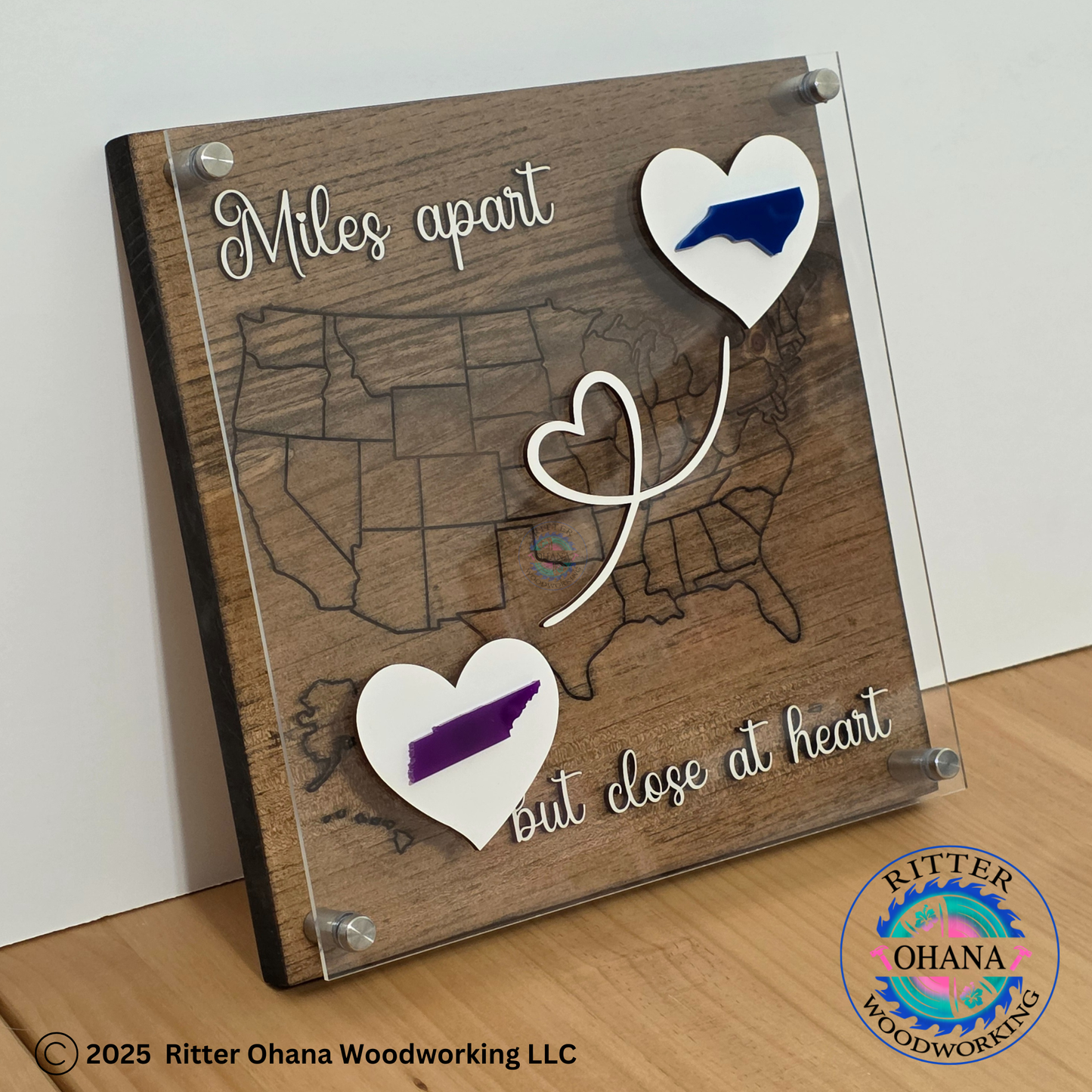 Miles Apart but Close at Heart Sign
