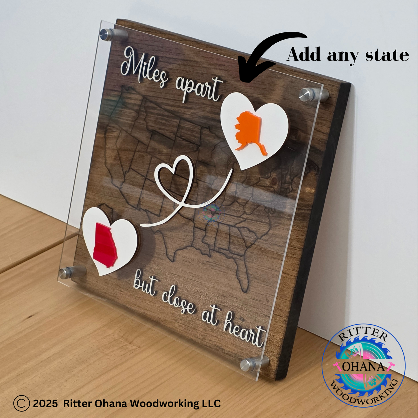 Miles Apart but Close at Heart Sign