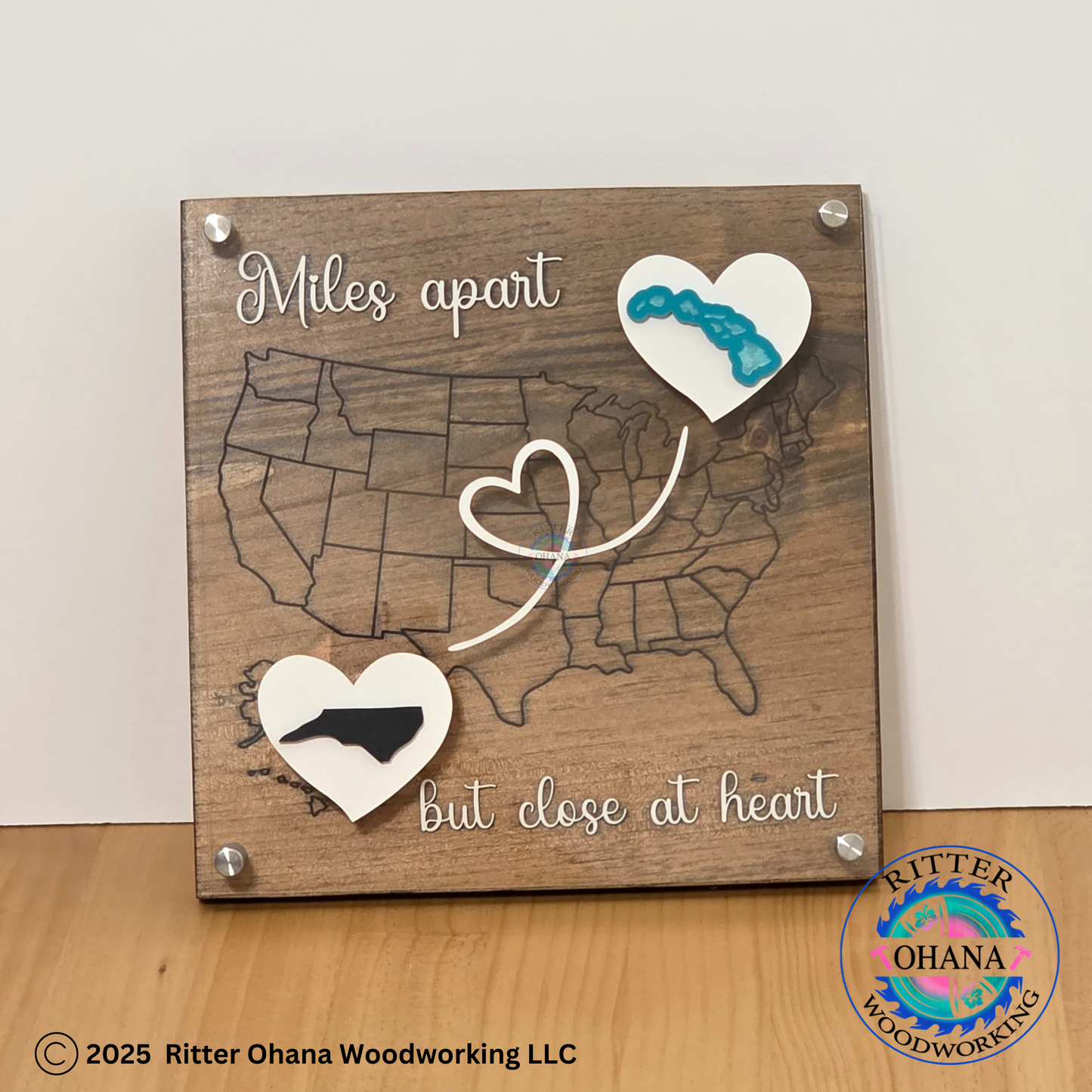 Miles Apart but Close at Heart Sign