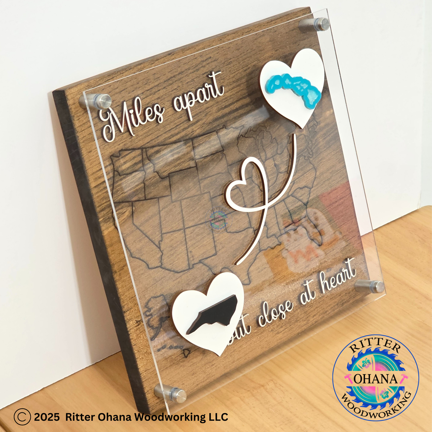 Miles Apart but Close at Heart Sign