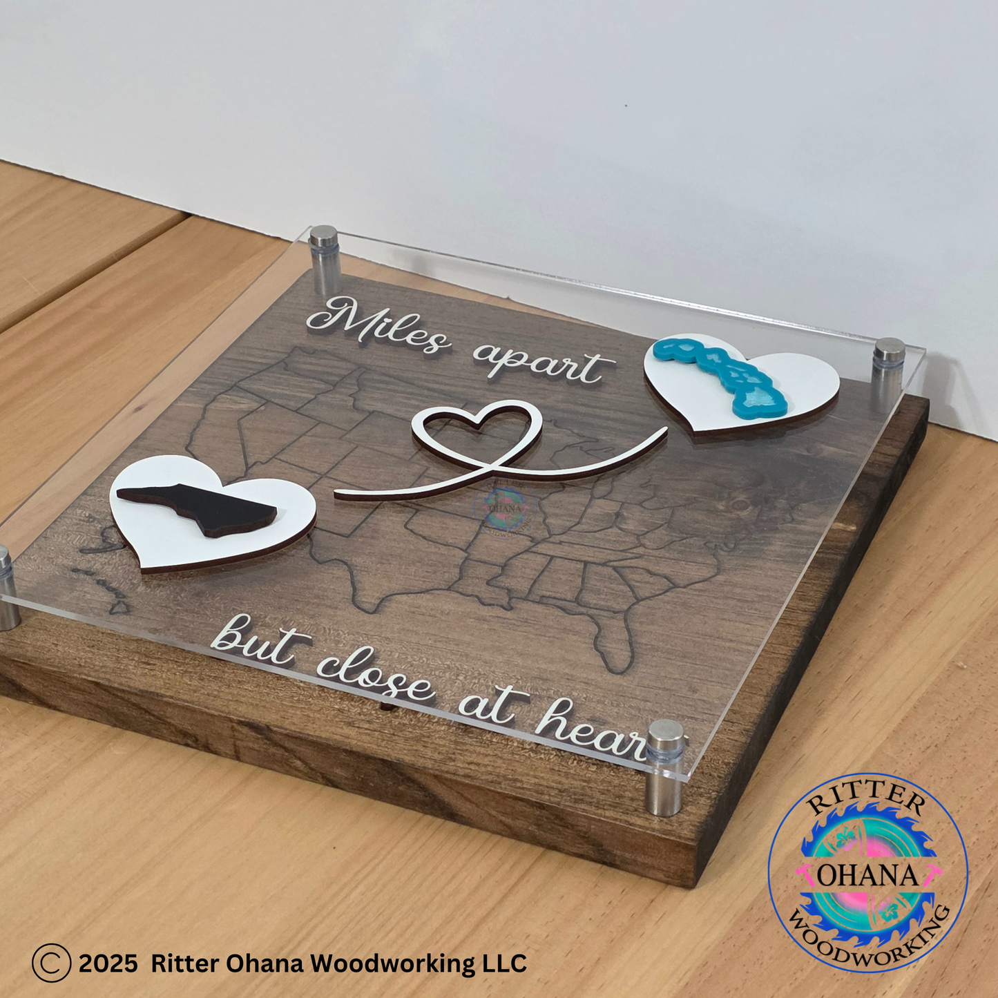 Miles Apart but Close at Heart Sign