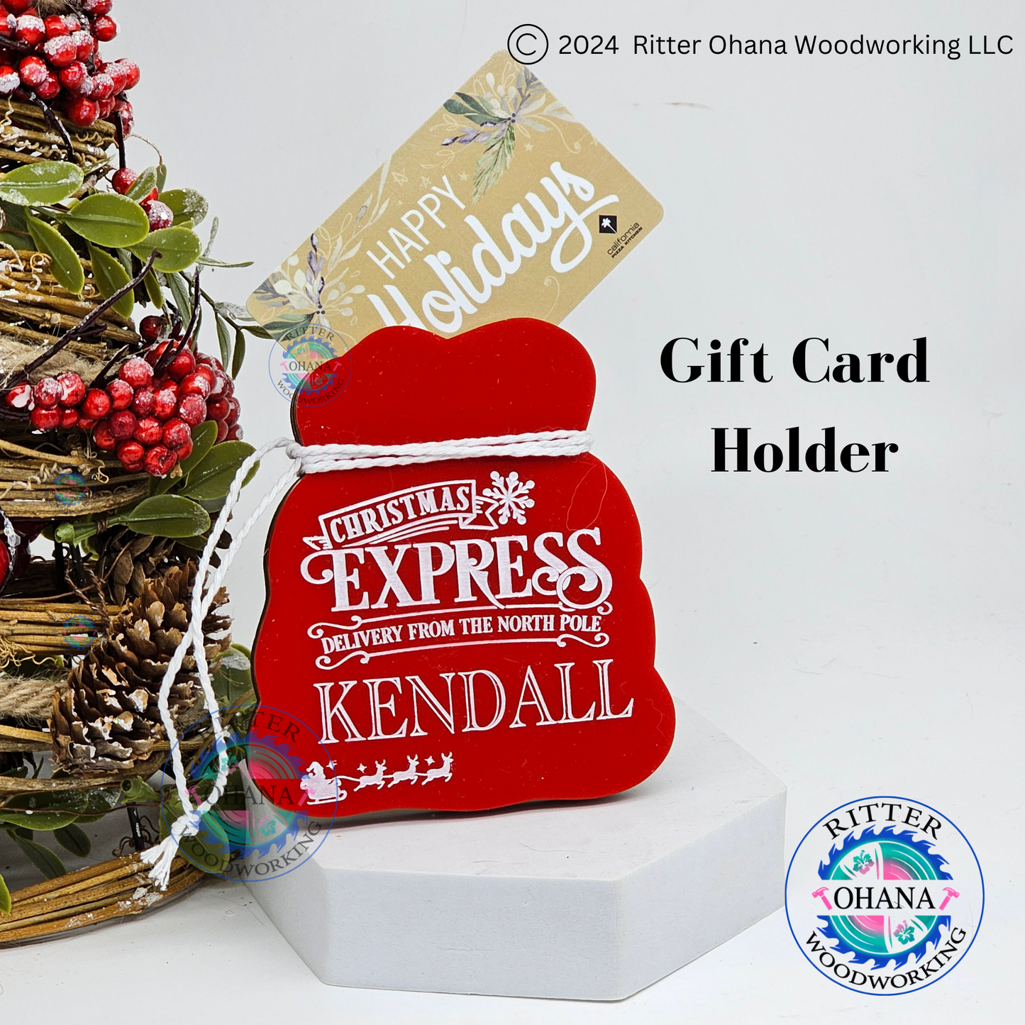 Personalized Santa Sack Money Holder/Gift Card Holder Ornament
