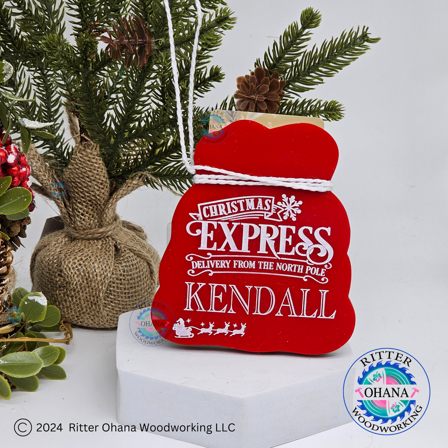 Personalized Santa Sack Money Holder/Gift Card Holder Ornament