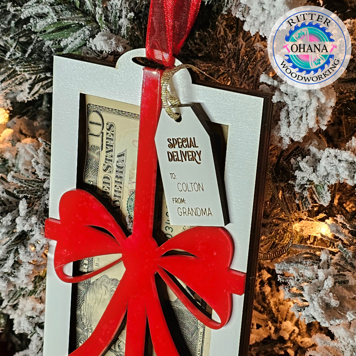 Christmas Bow Money Holder