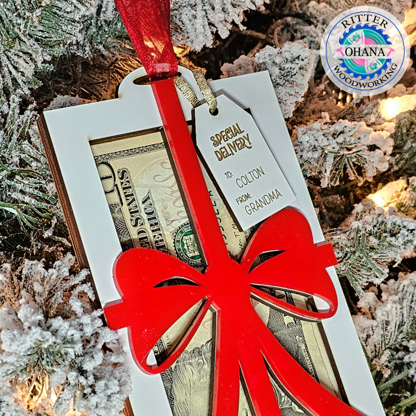 Christmas Bow Money Holder