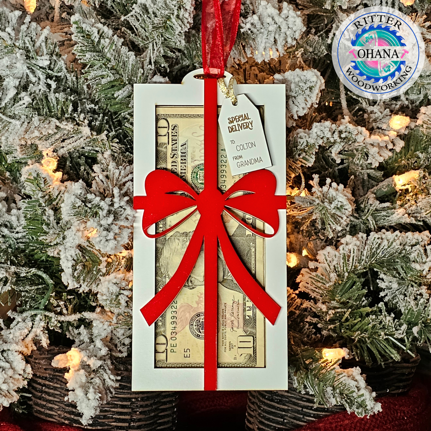Christmas Bow Money Holder