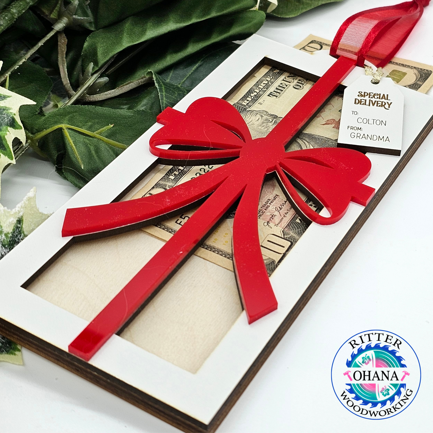 Christmas Bow Money Holder
