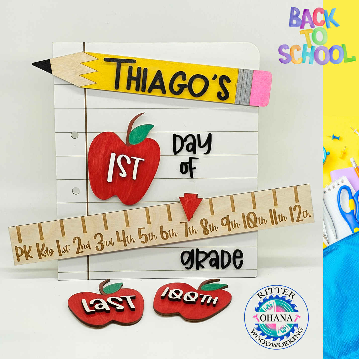 1st day of School Interchangeable Photo Board
