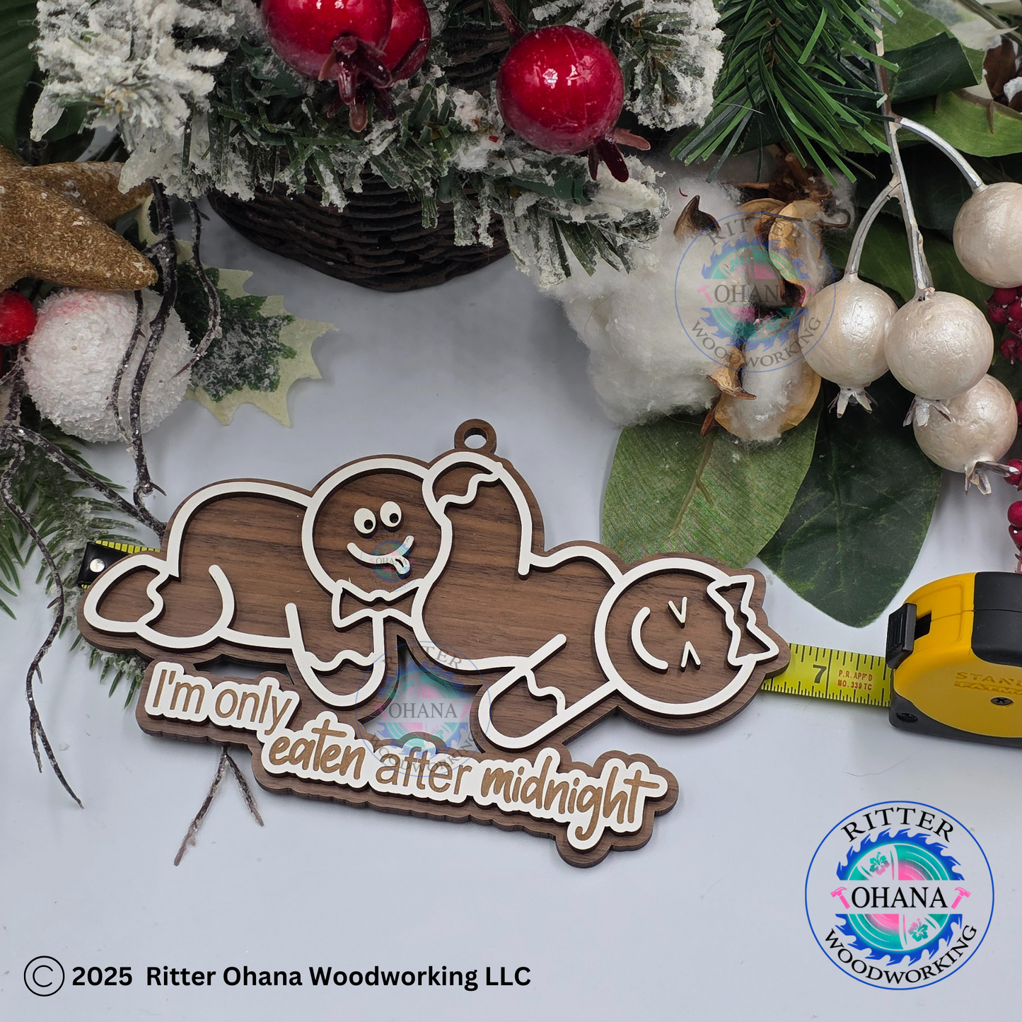 Naughty Gingerbread Ornament Eaten after Midnight