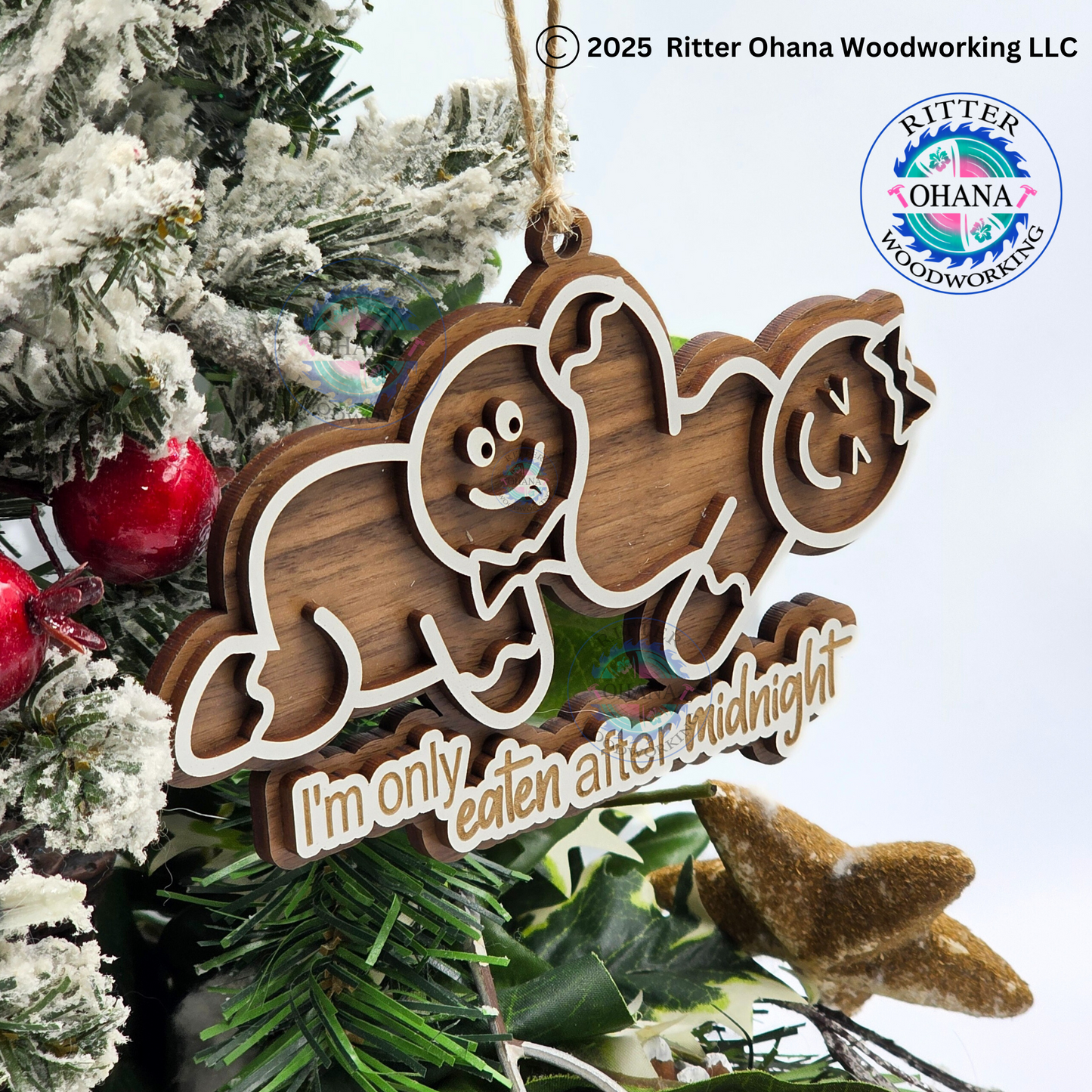 Naughty Gingerbread Ornament Eaten after Midnight