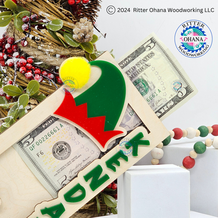 Christmas Elf Money Holder (stand)