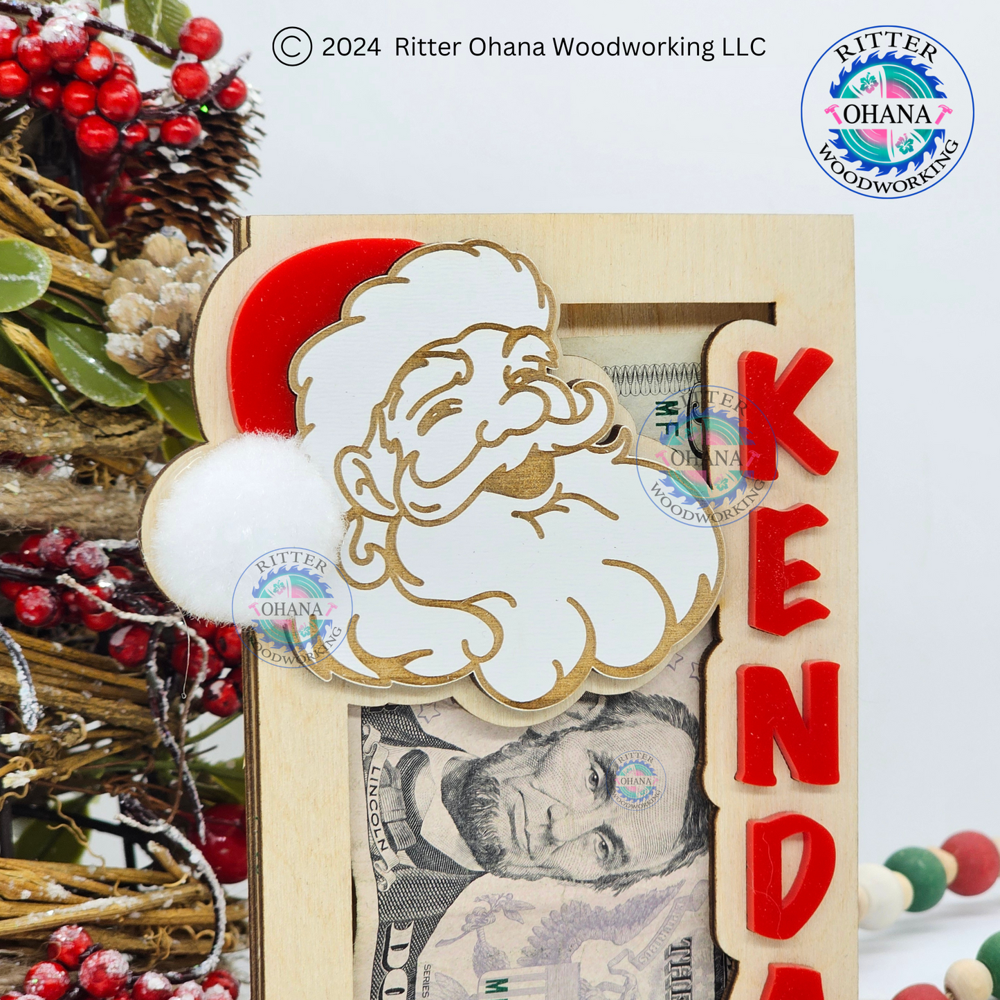 Christmas Santa Money Holder (stand)