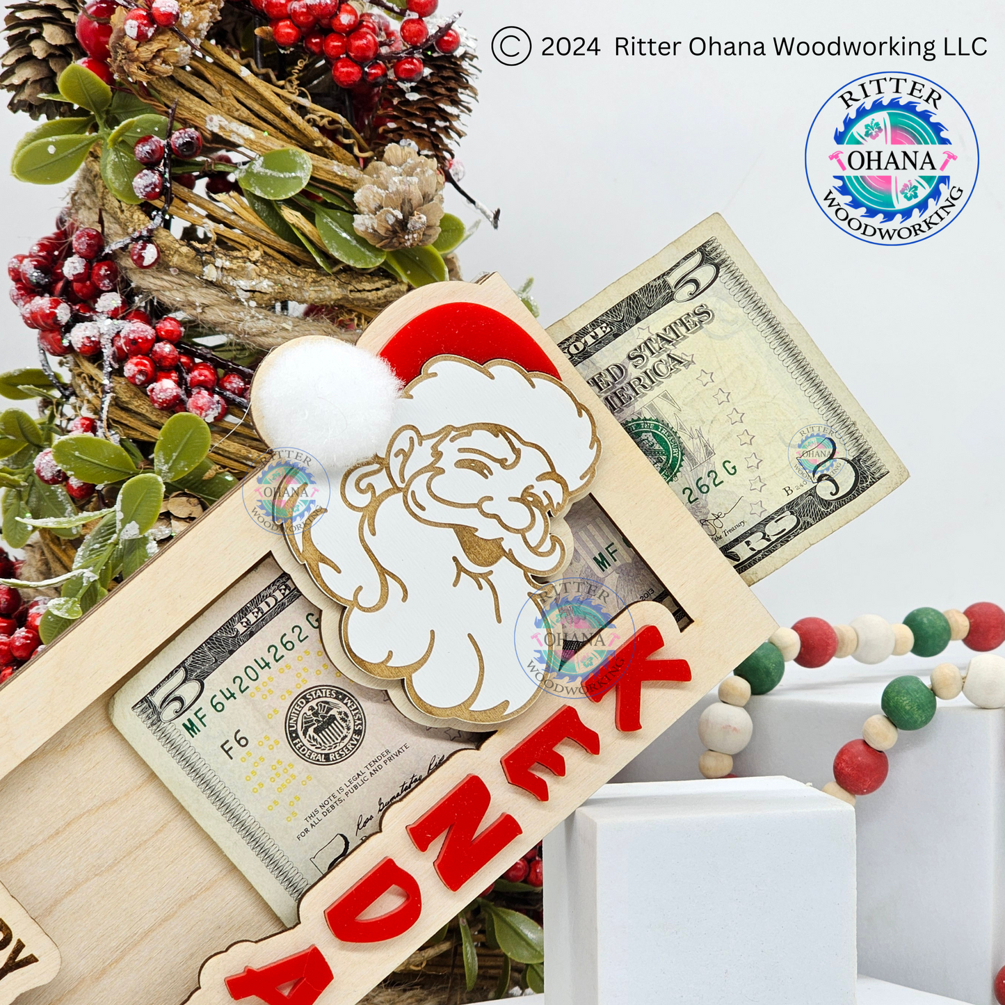 Christmas Santa Money Holder (stand)