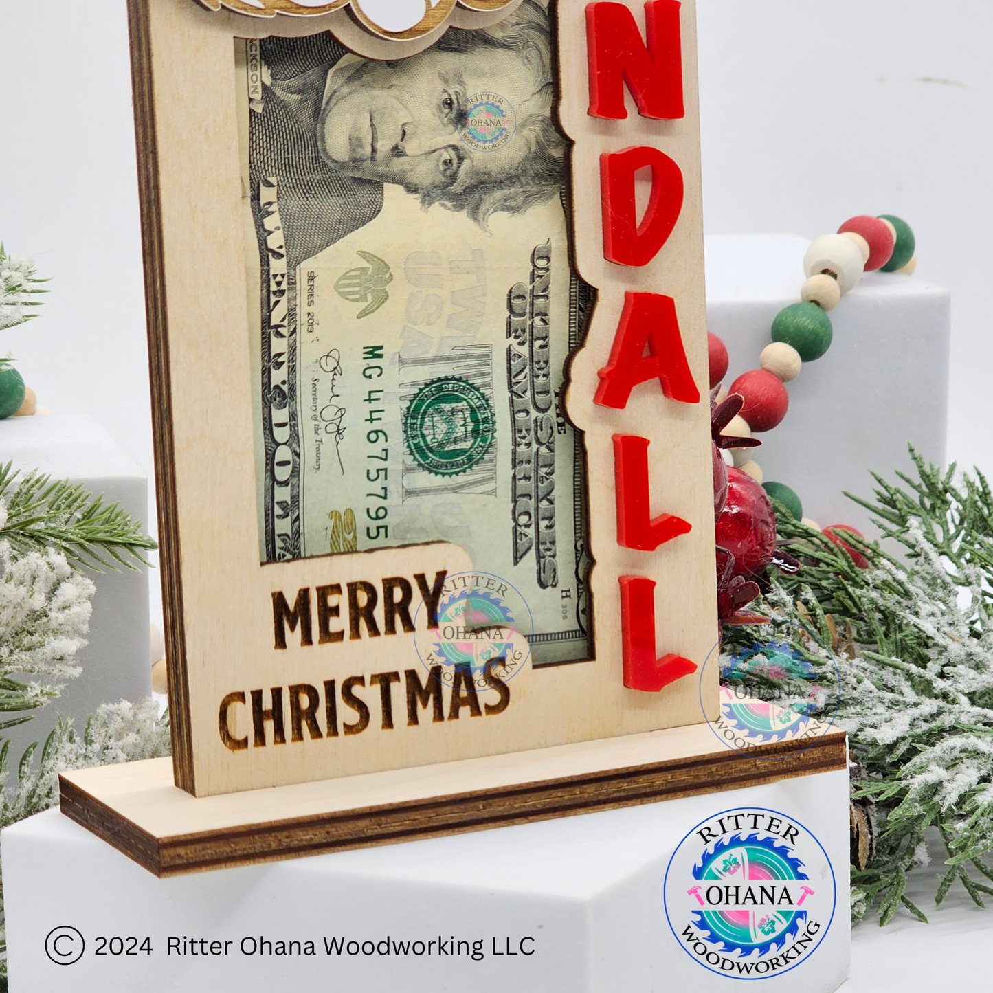 Christmas Santa Money Holder (stand)