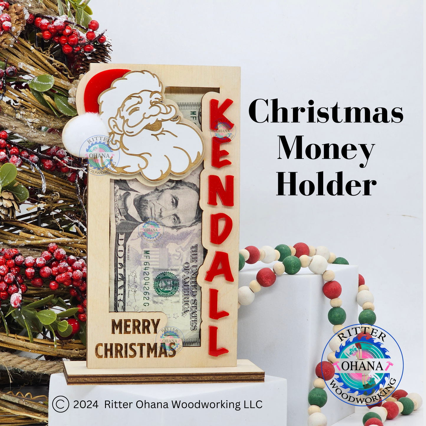 Christmas Santa Money Holder (stand)