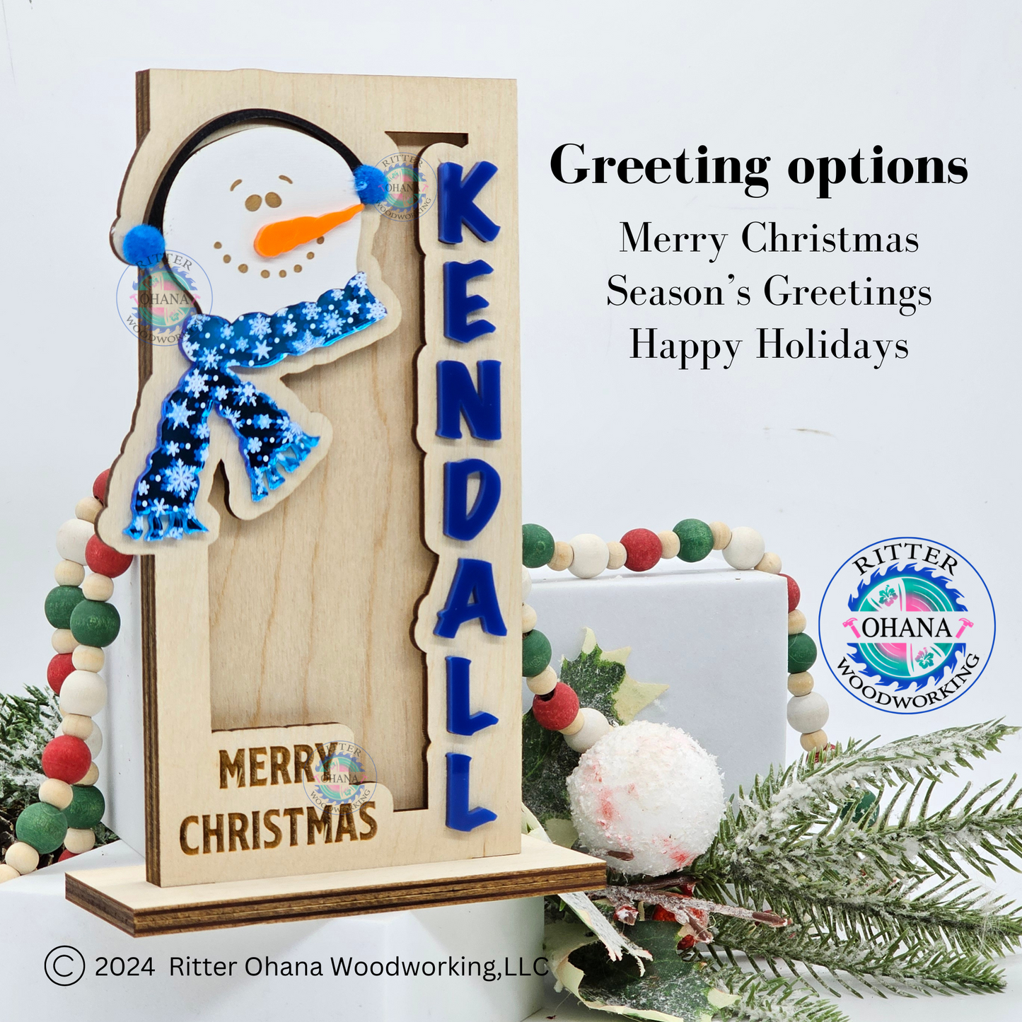 Christmas Snowman Money Holder (stand)