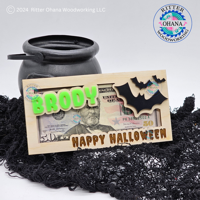 Halloween Bat Money Holder