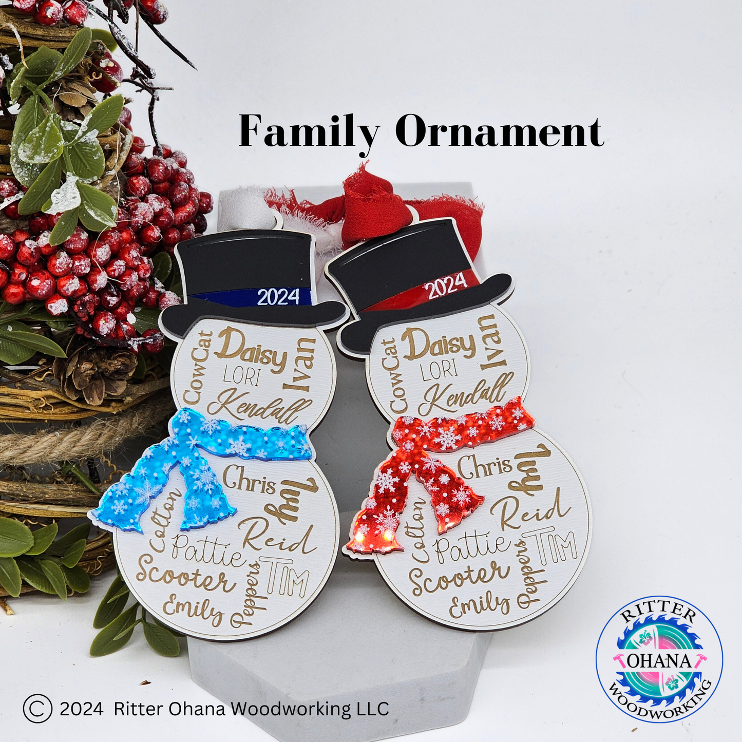 Family Snowman Ornament