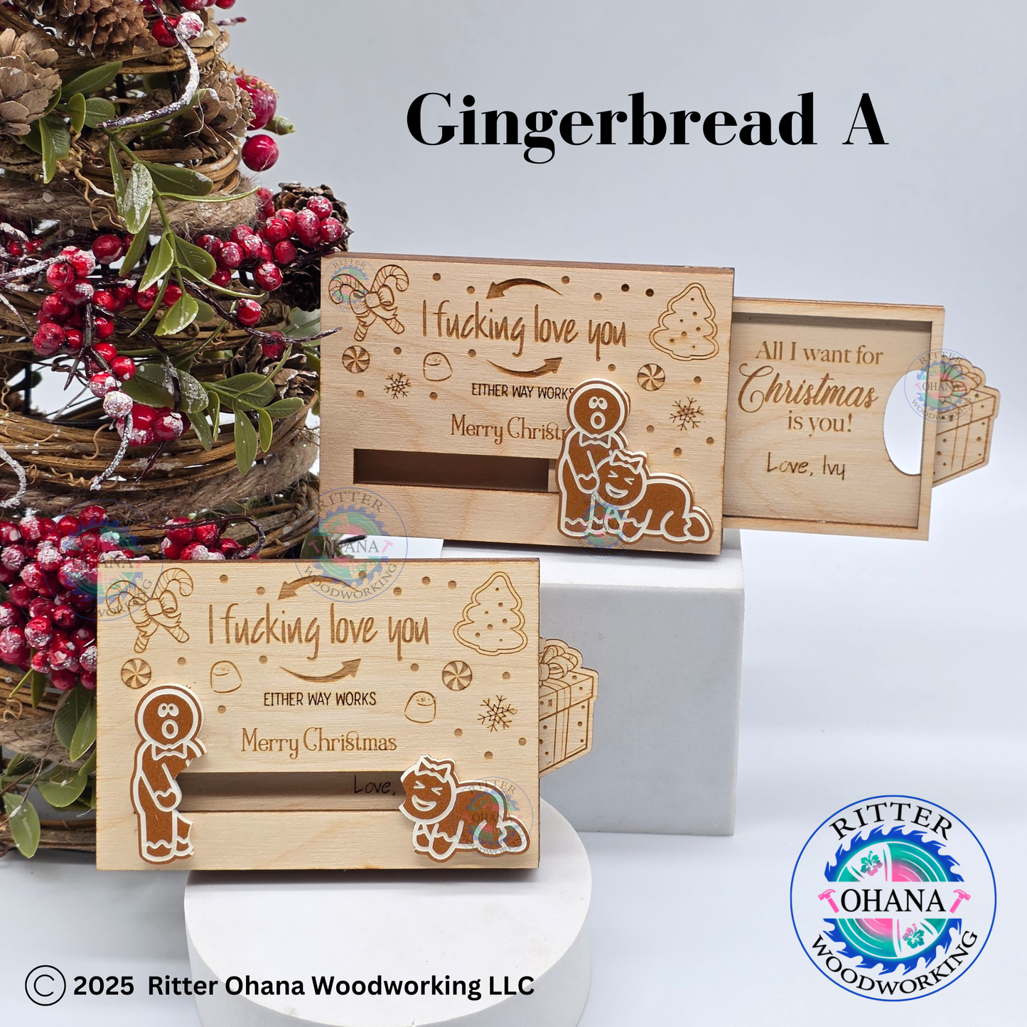 Christmas Gingerbread Naughty Gift Card Holder