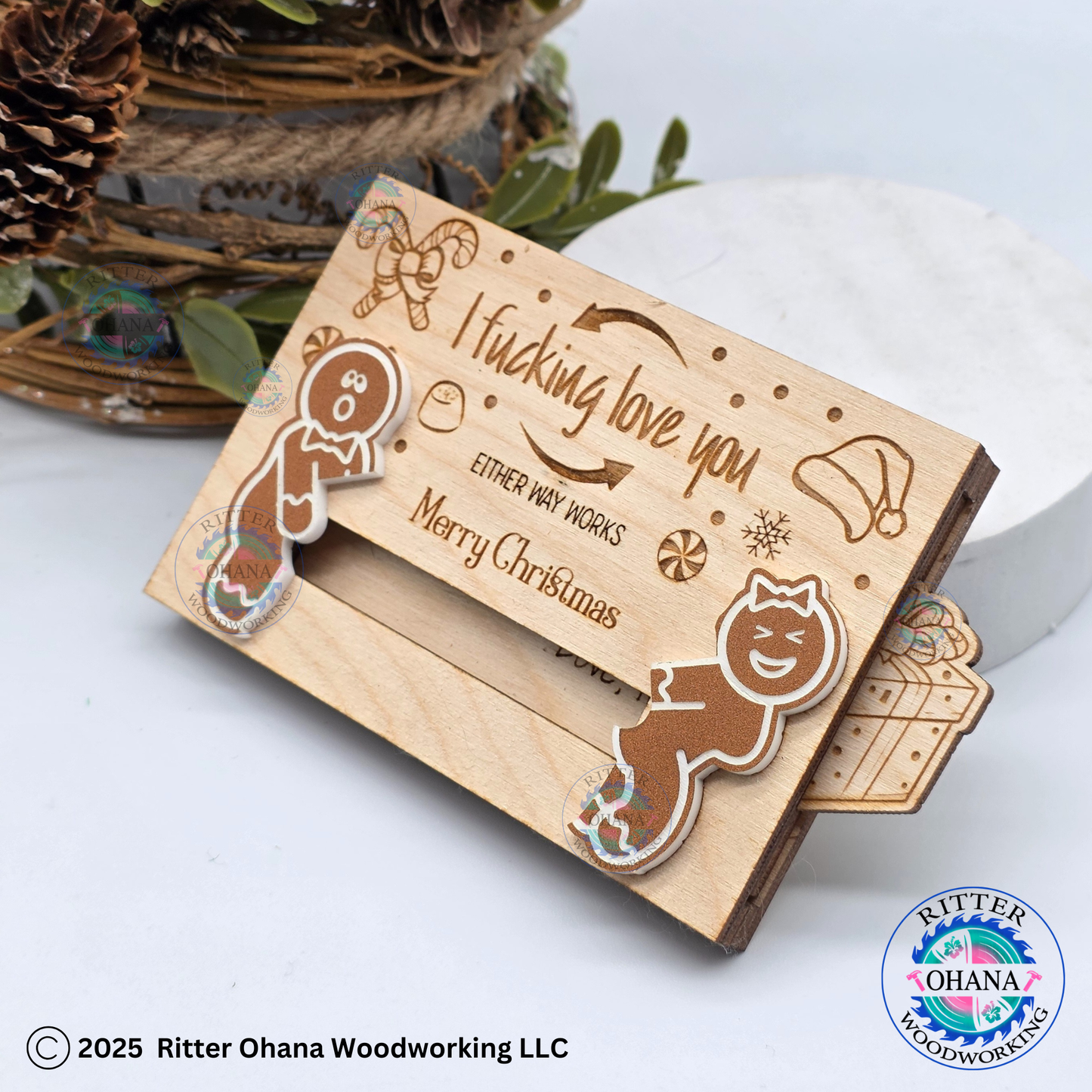 Christmas Gingerbread Naughty Gift Card Holder