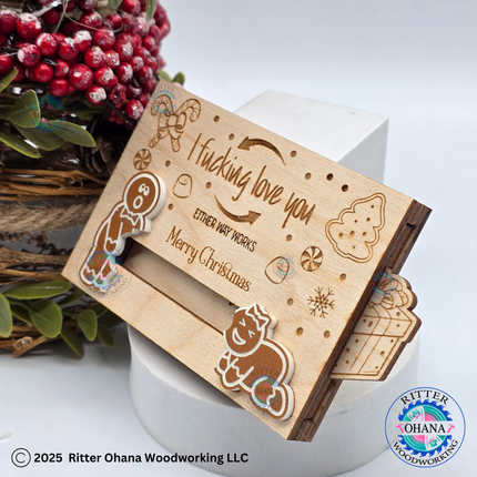 Christmas Gingerbread Naughty Gift Card Holder