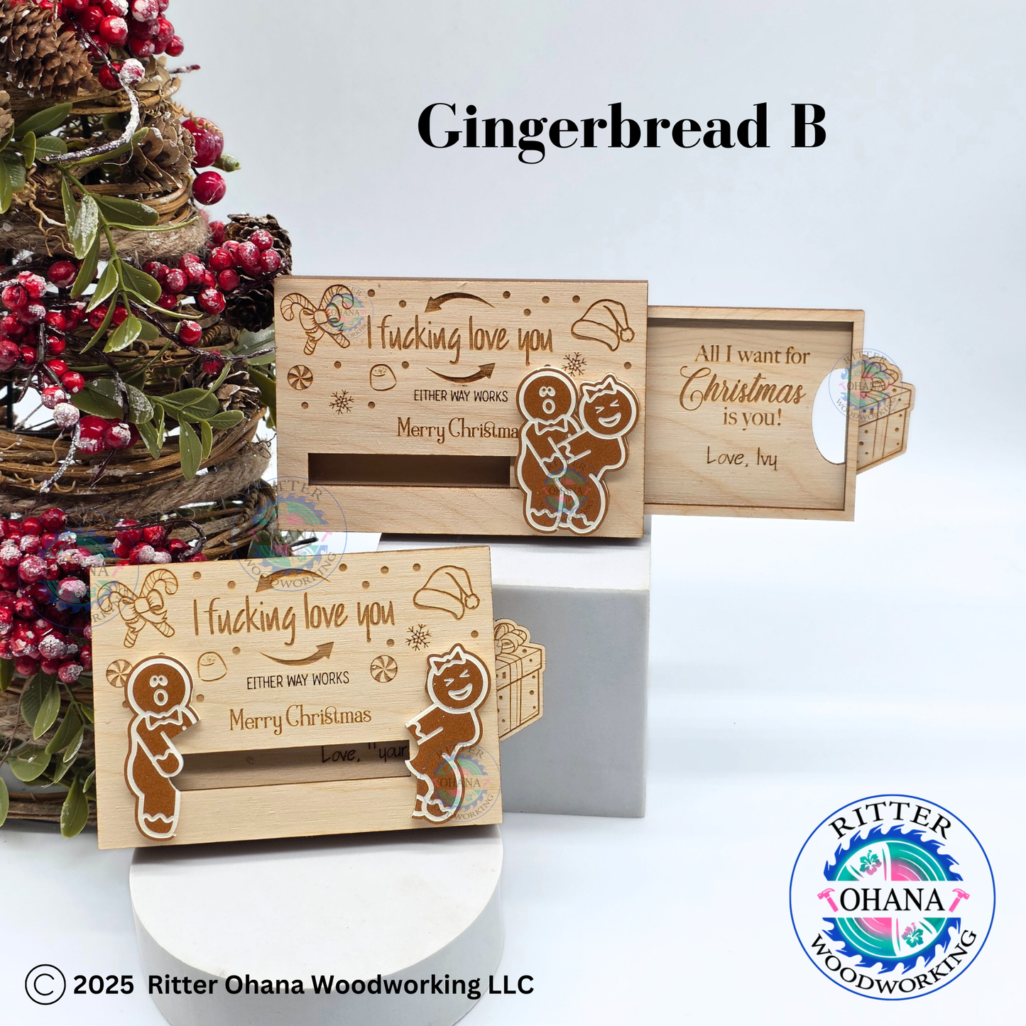 Christmas Gingerbread Naughty Gift Card Holder