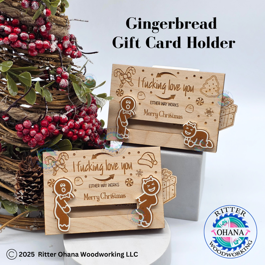 Christmas Gingerbread Naughty Gift Card Holder