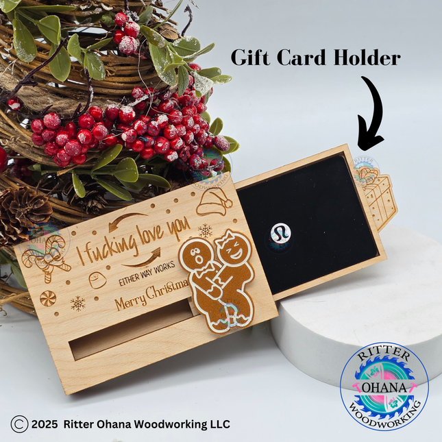 Christmas Gingerbread Naughty Gift Card Holder