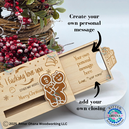 Christmas Gingerbread Naughty Gift Card Holder