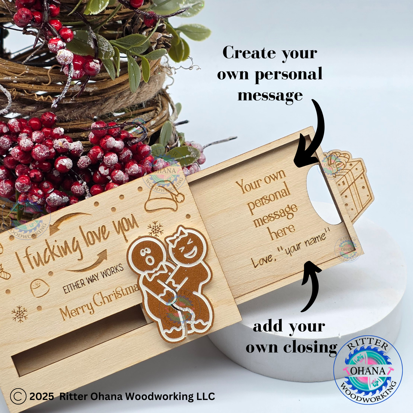 Christmas Gingerbread Naughty Gift Card Holder