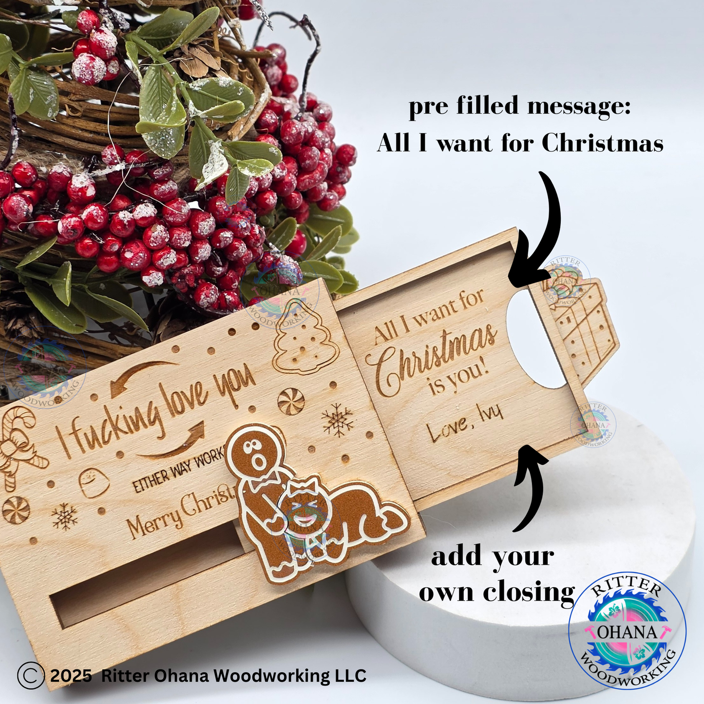 Christmas Gingerbread Naughty Gift Card Holder