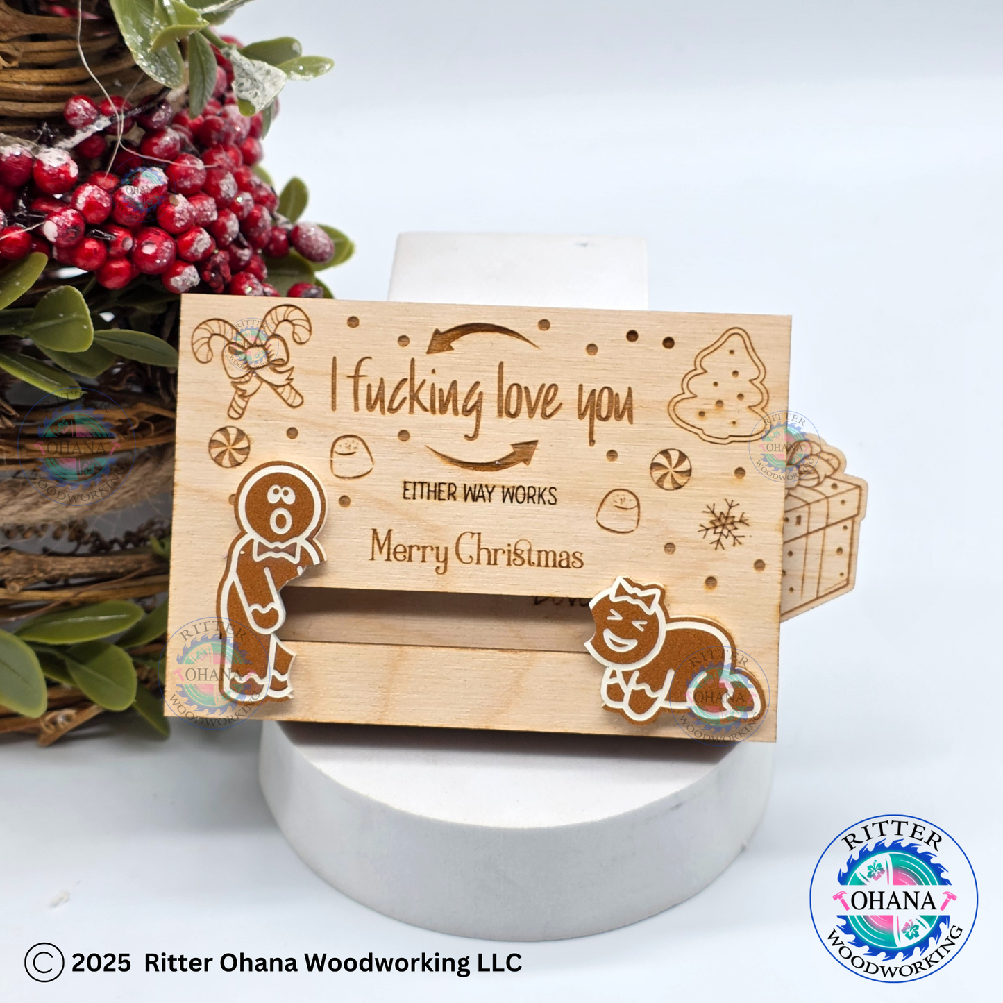 Christmas Gingerbread Naughty Gift Card Holder
