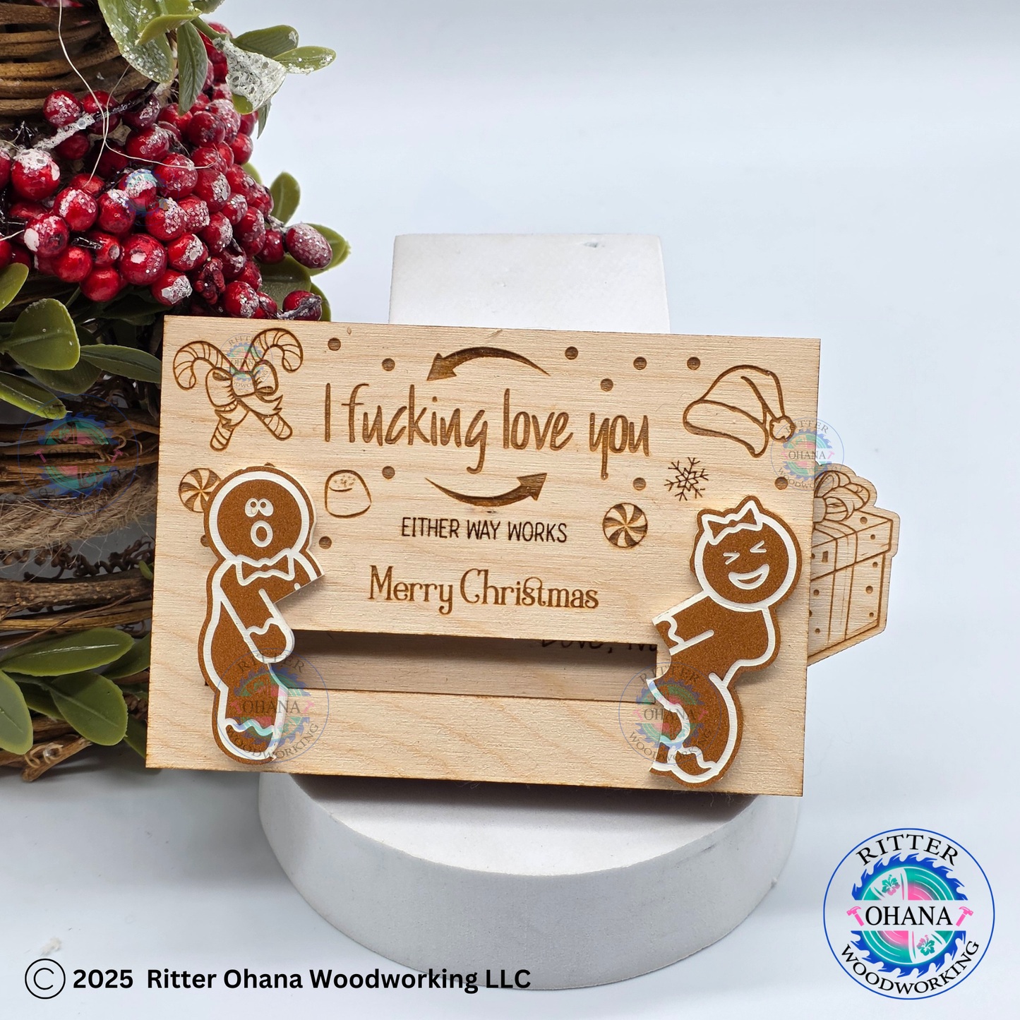 Christmas Gingerbread Naughty Gift Card Holder