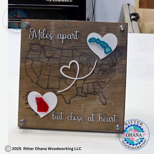 Miles Apart but Close at Heart Sign