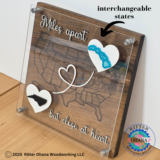 Miles Apart but Close at Heart Sign