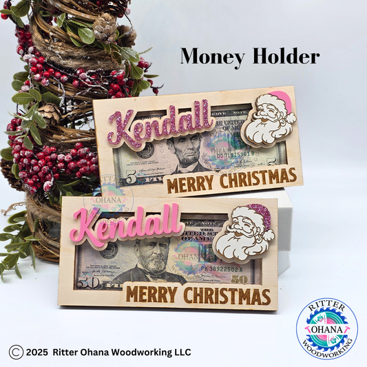 Pink Santa Money Holder