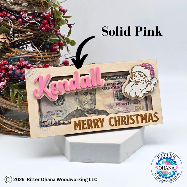 Pink Santa Money Holder