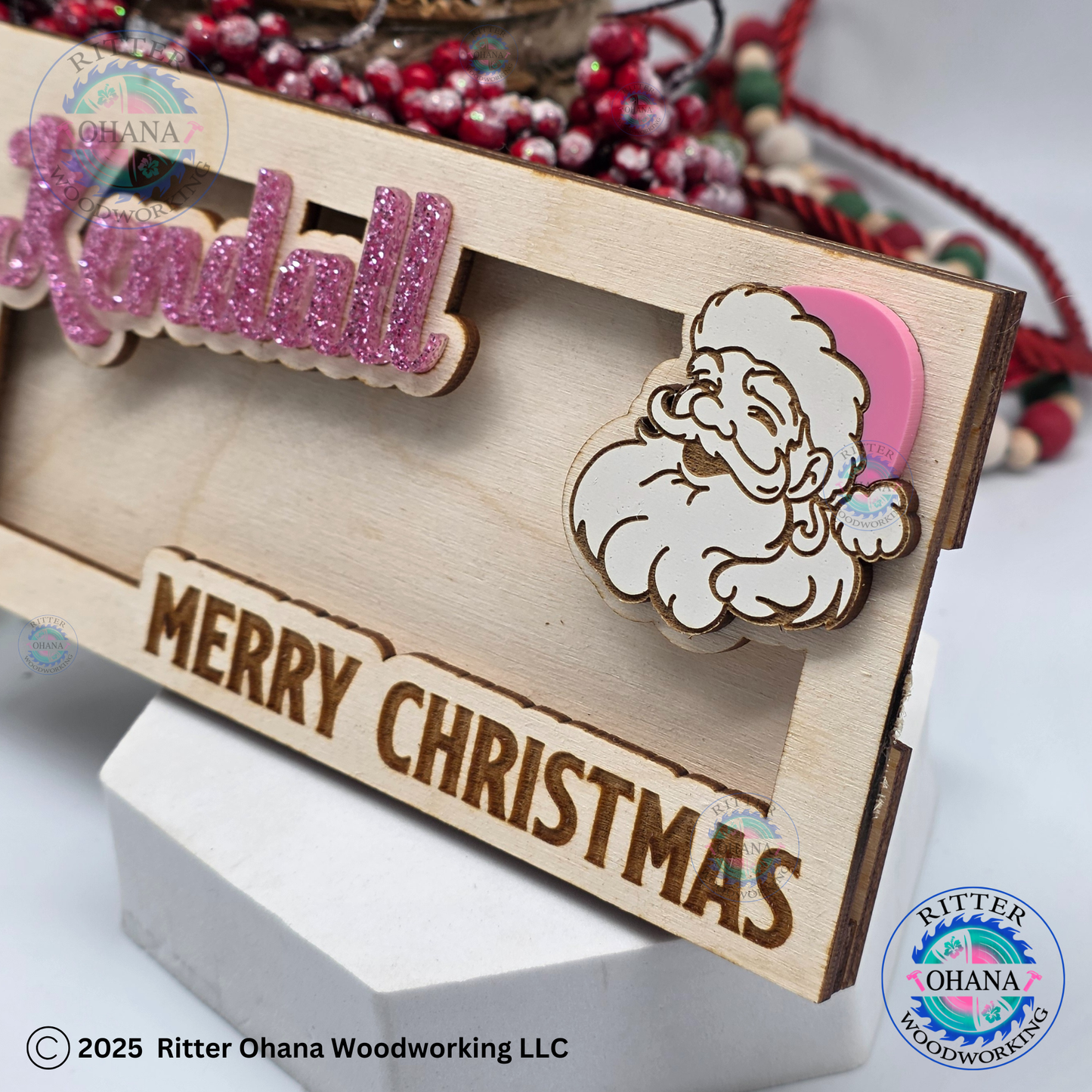 Pink Santa Money Holder