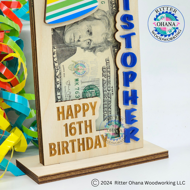 Birthday Hat Money Holder (geometric)