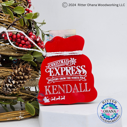 Personalized Santa Sack Money Holder/Gift Card Holder Ornament